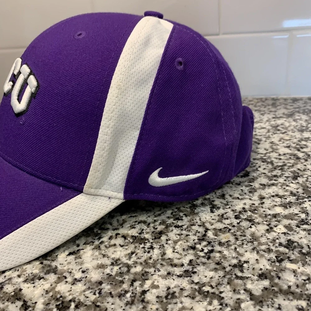 TCU Horned Frogs Hat Cap Strap Back‎ Mens One Size Purple Legacy91 Nike Dri-FIT